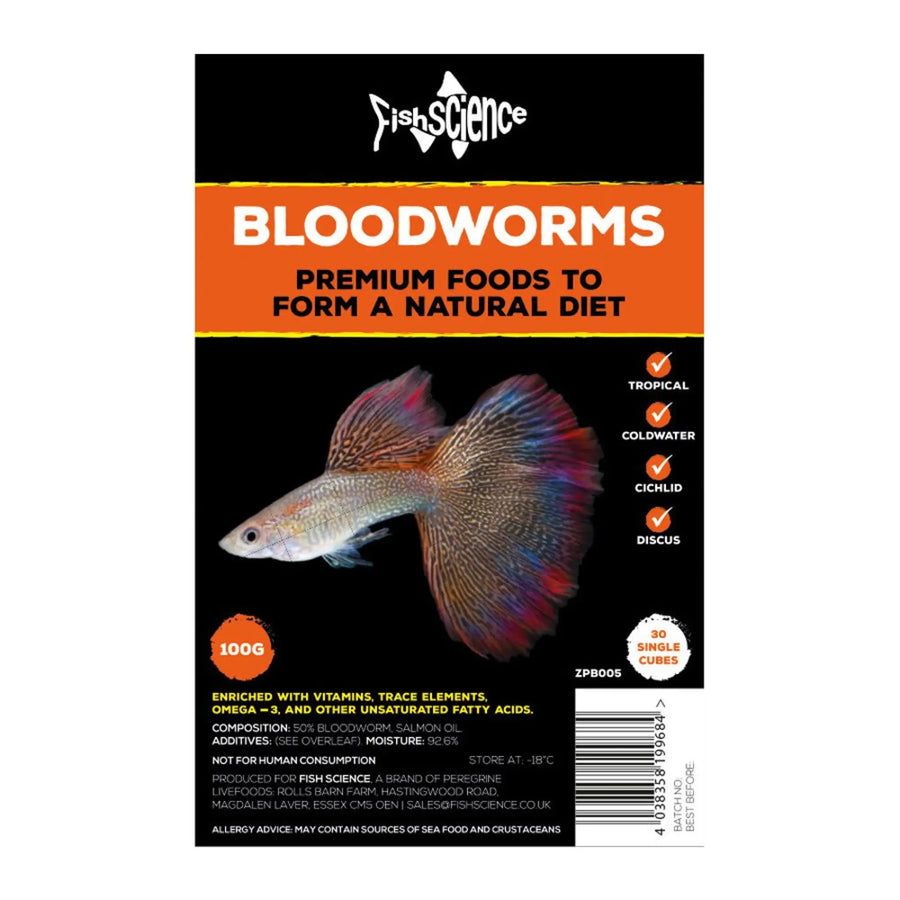 FishScience Frozen Blister Pack Bloodworm 100g