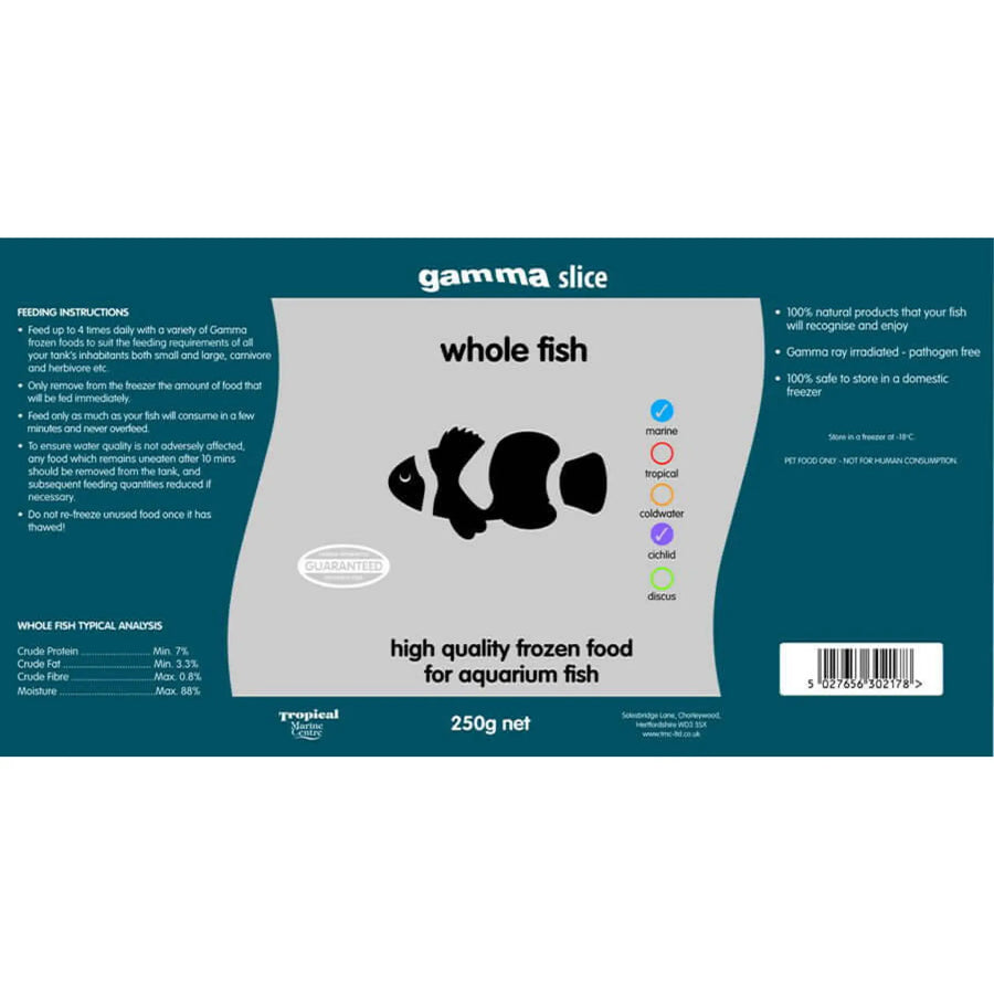 Buy Gamma Slice Whole Fish 250g (ZGF490) Online at £7.59 from Reptile Centre