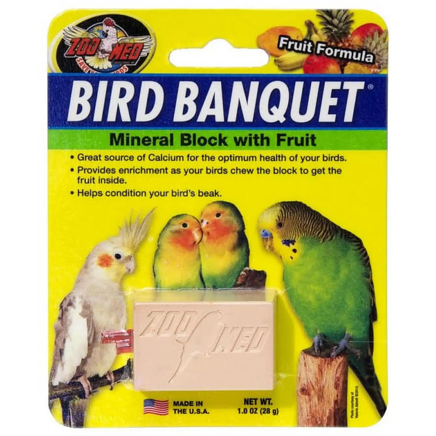 Buy Zoo Med Bird Banquet Mineral Block Fruit 28g (VZB110) Online at £1.59 from Reptile Centre