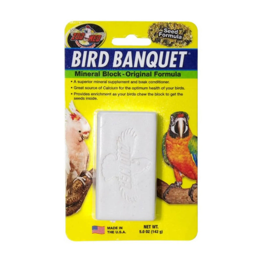 Zoo Med Bird Banquet Mineral Block Seed Formula