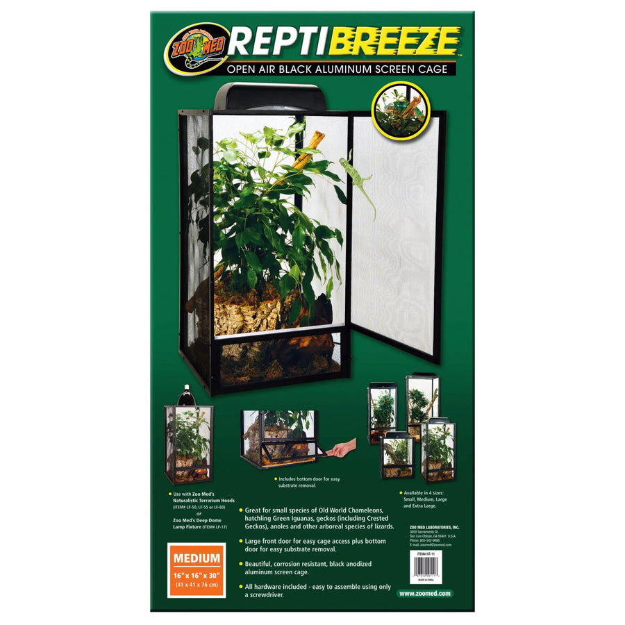 Buy Zoo Med ReptiBreeze Screen Cage Medium 41x41x76cm (TZR011) Online at £72.39 from Reptile Centre