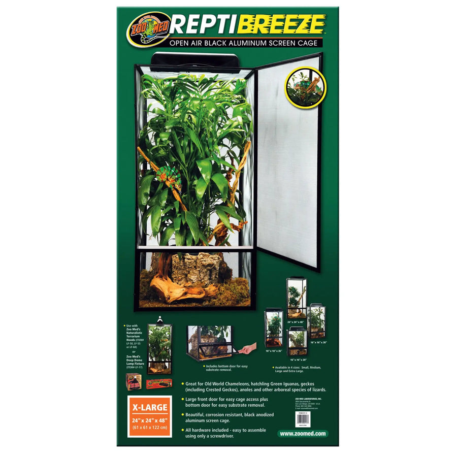 Buy Zoo Med ReptiBreeze Screen Cage X-Large 61x61x122cm (TZR013) Online at £120.79 from Reptile Centre