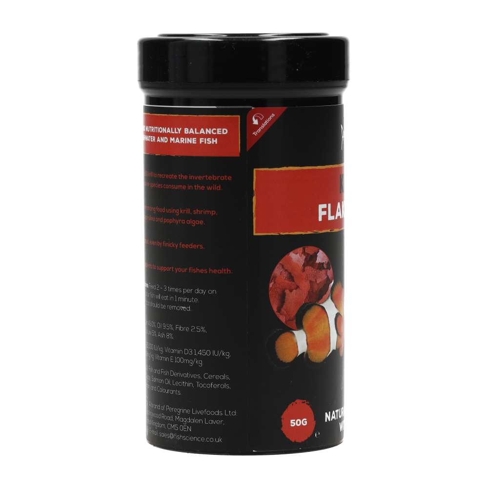 FishScience Krill Flake Food left side