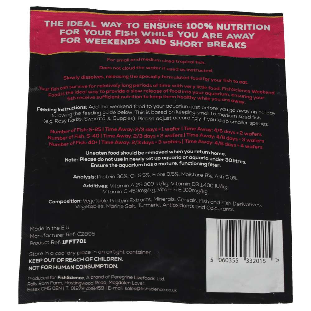 FishScience Weekend Food Sachet 9g rear