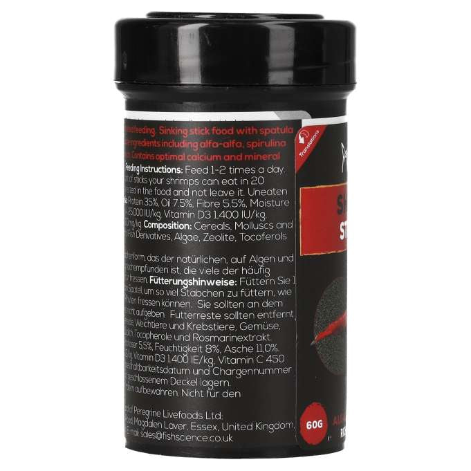 FishScience Shrimp Stick 60g left side