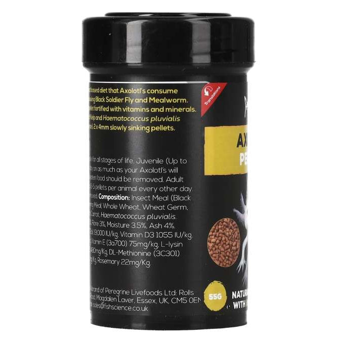 FishScience Axolotl Pellets left side