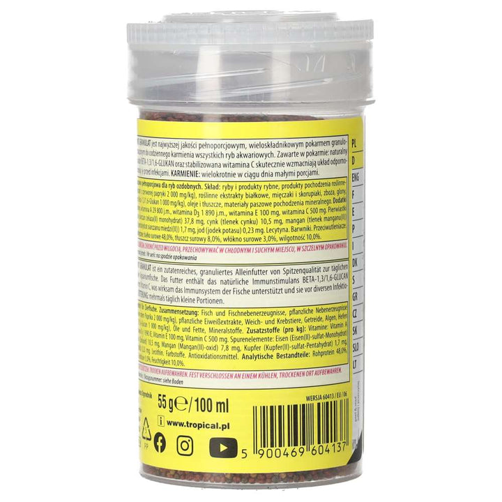 Tropical Supervit Granulat rear packaging