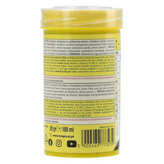 Tropical D-Allio Plus Flakes rear packaging