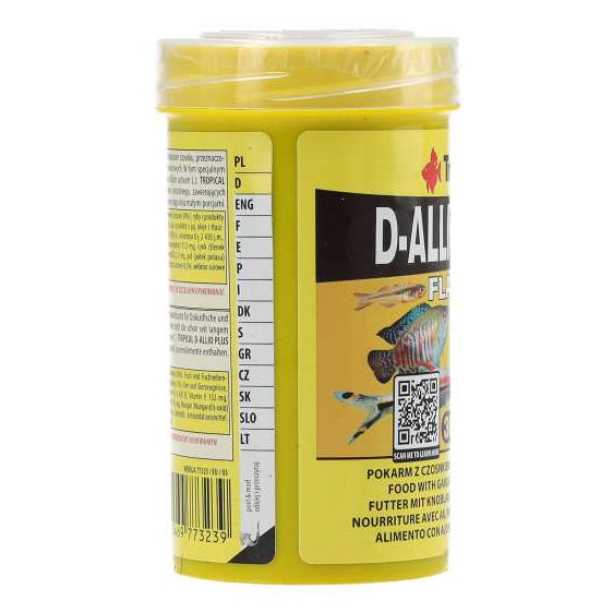 Tropical D-Allio Plus Flakes left packaging