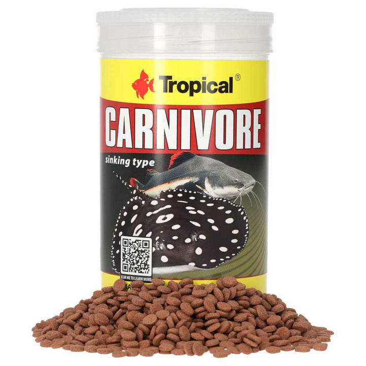Tropical Carnivore Fish Food opened