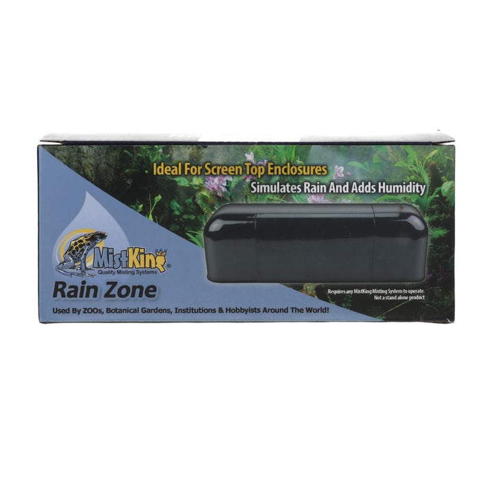 The front of the mistking rain zone package against a white background