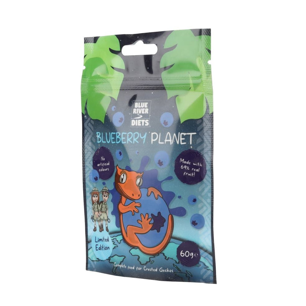 Blue River Blueberry Planet Gecko Diet 60g - angle of the packet