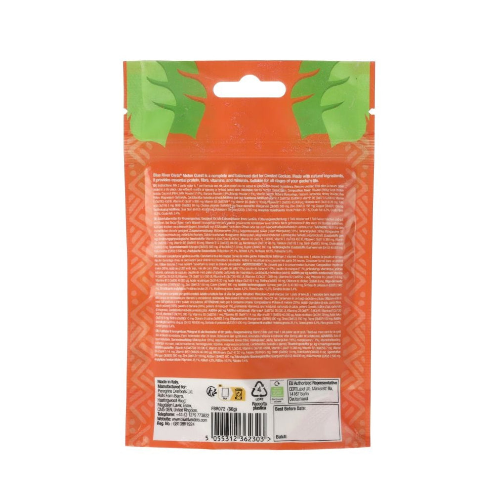 BR Melon Quest Gecko Diet 60g - back of pack