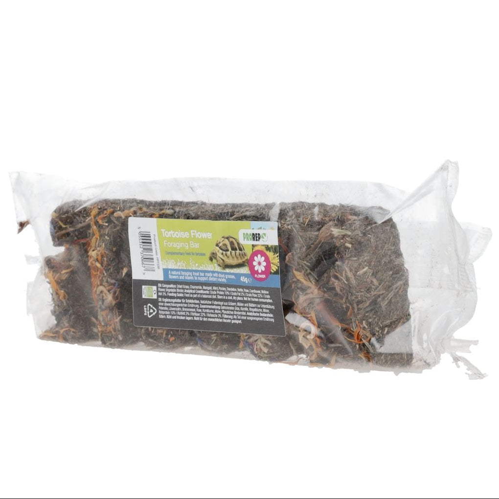 PR Tortoise Flower Foraging Bar 45g
angled picture of the bar