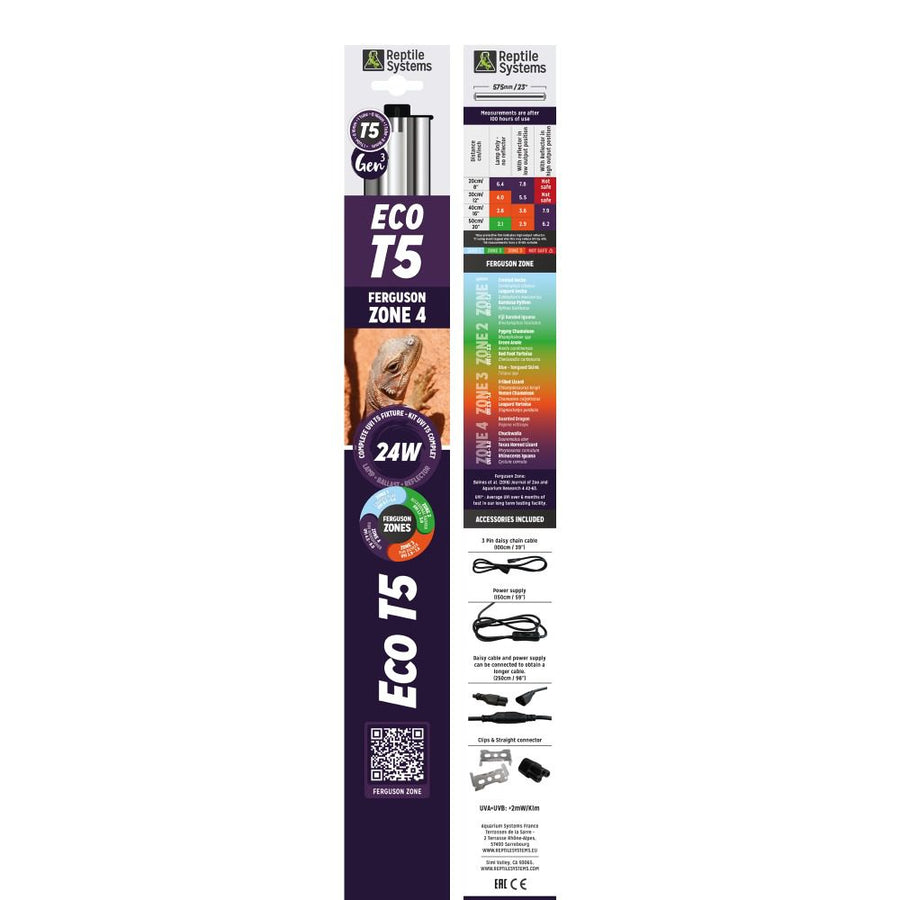 Reptile Systems Eco T5 Unit Ferguson Zone 4 - 15% 24w packaging