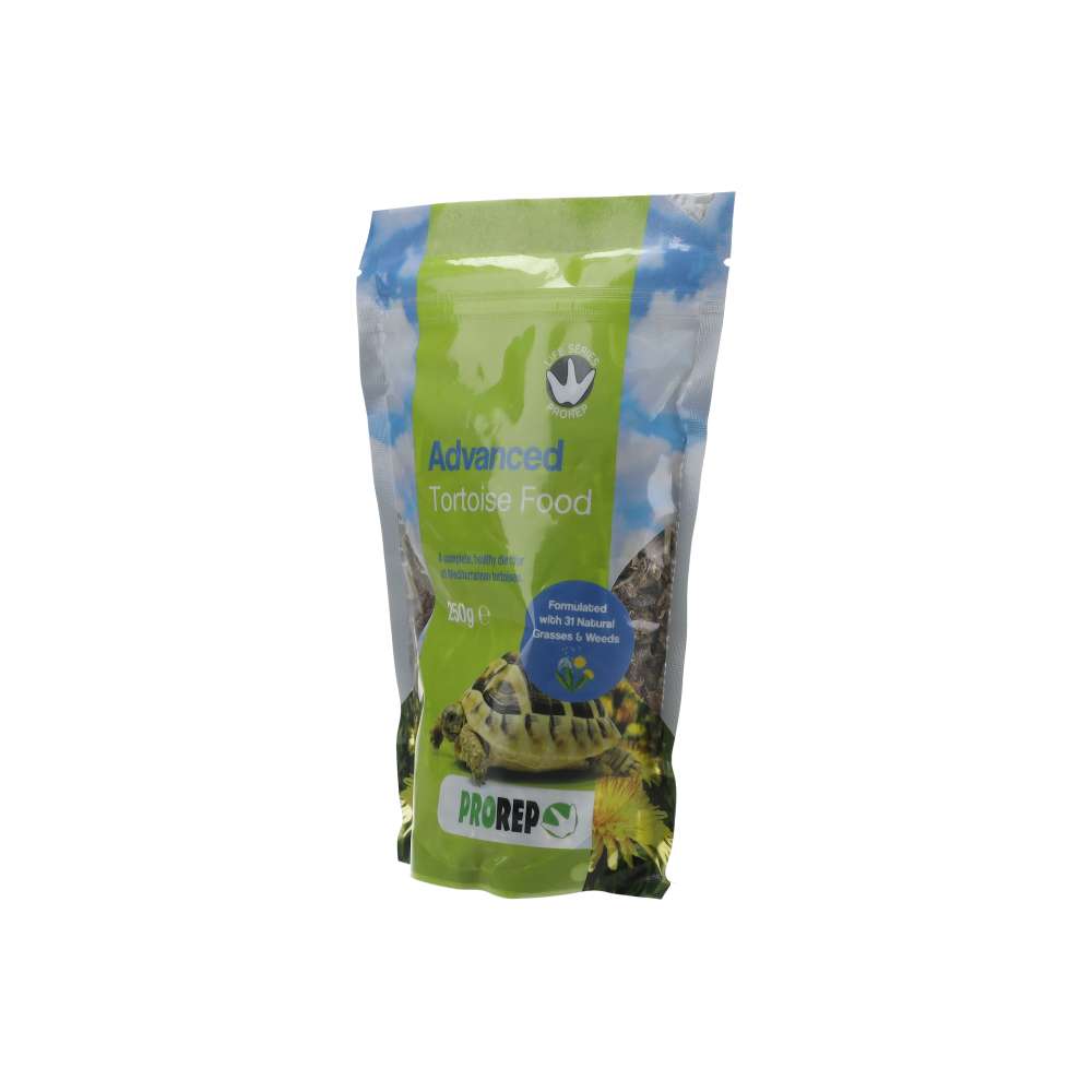 Green package of ProRep Advanced Tortoise Food on a white background