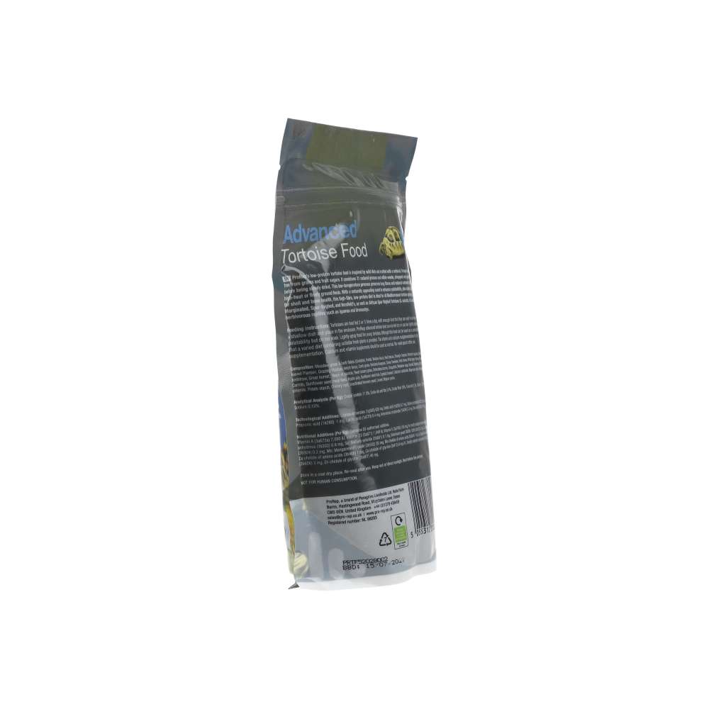 Tortoise food packaging with visible branding on a white background