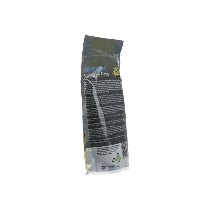 Tortoise food packaging with visible branding on a white background