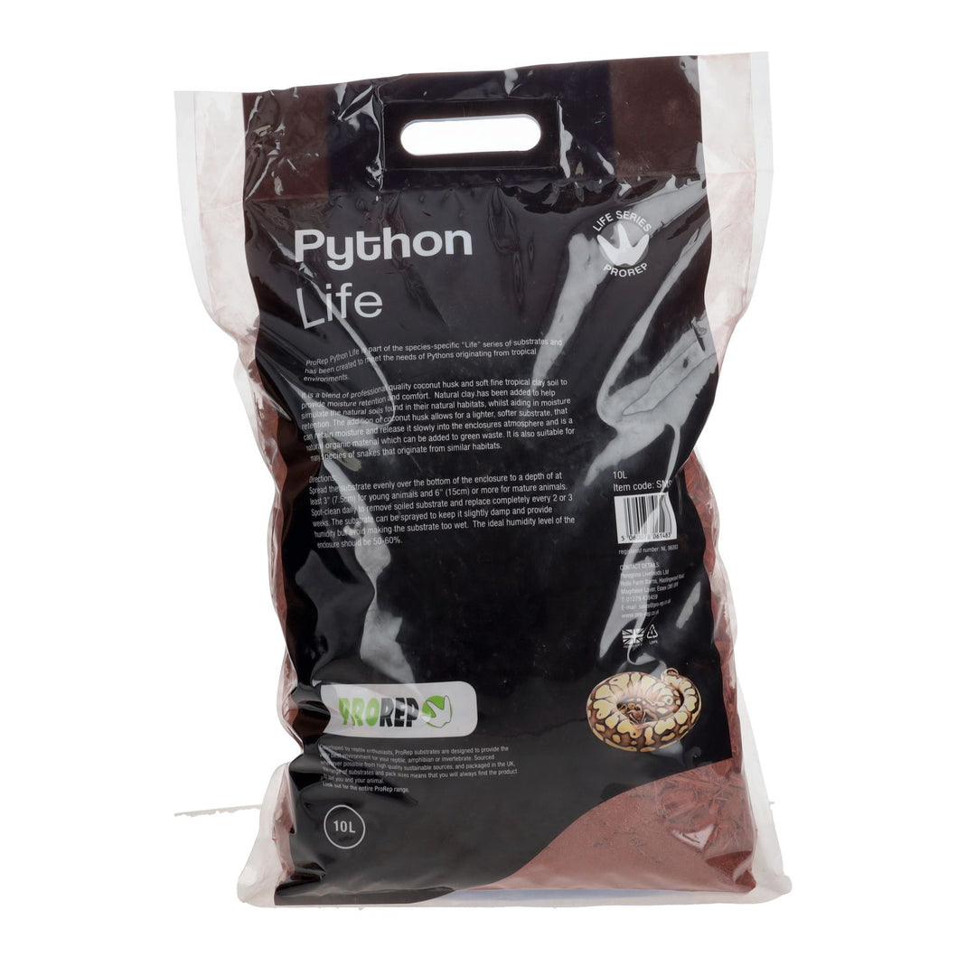 PR Python Life Substrate, 10 Litre - Back of pack