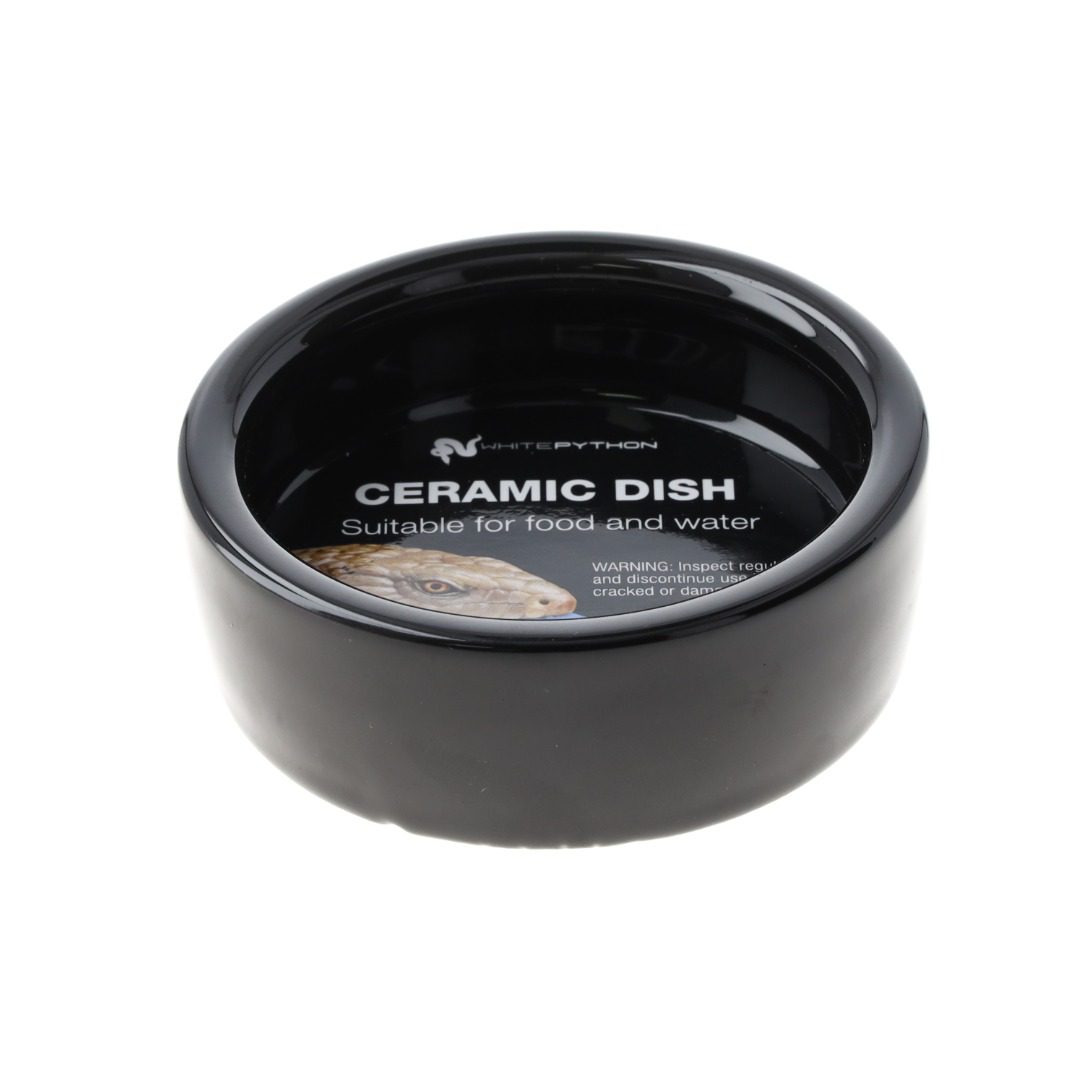WP Round Ceramic Water Bowl Black - far away