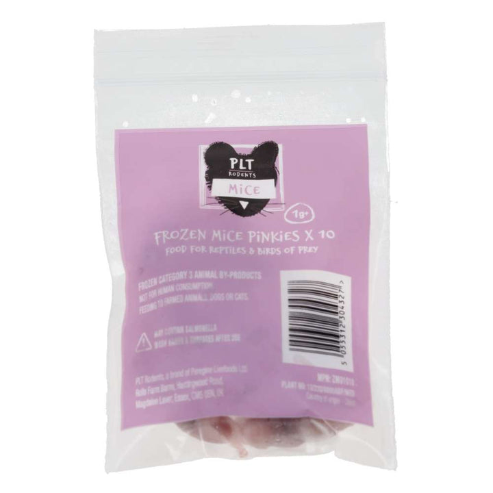 PLT Frozen Mice Pinkies 1g+ 10 pack packaging