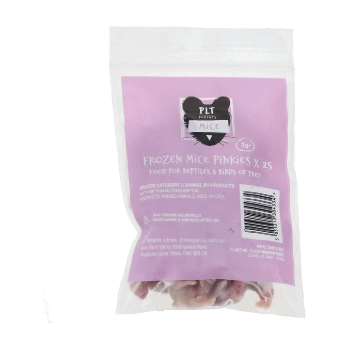 PLT Frozen Mice Pinkies 1g+ 25 pack packaging