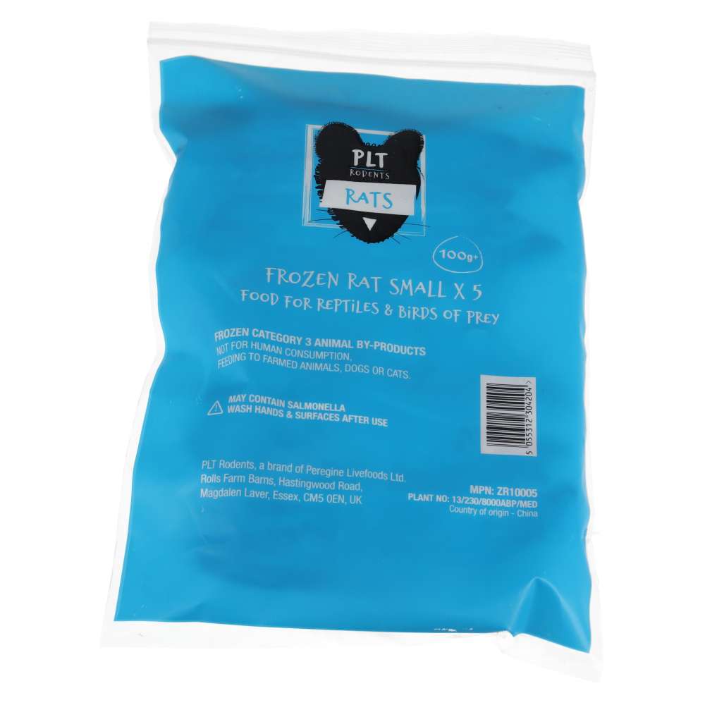 PLT Frozen Rats Small 100g+ 5 Pack
