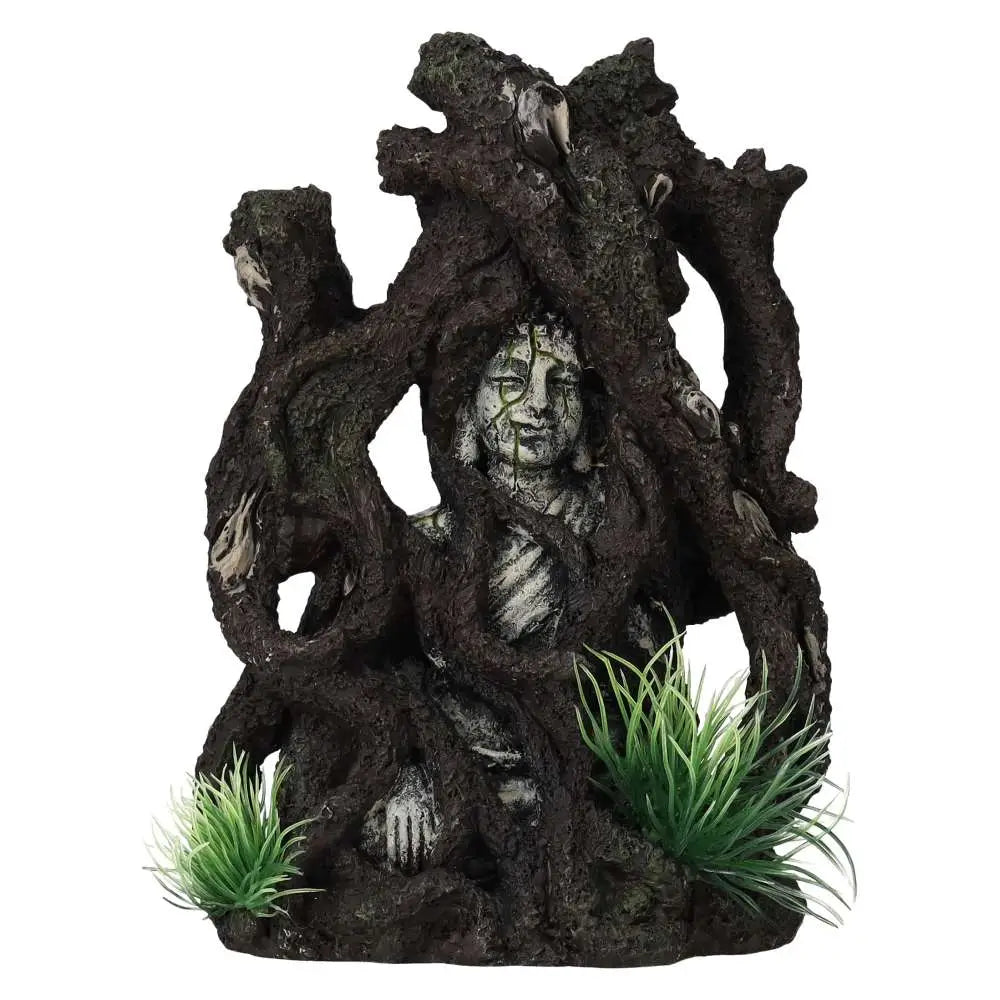 AQ Khmer Shrine in vines - front view