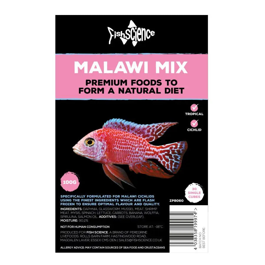 Buy FishScience Frozen Blister Pack Malawi Mix 100g online