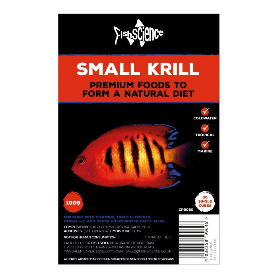 FishScience Frozen Blister Pack Small Krill 100g