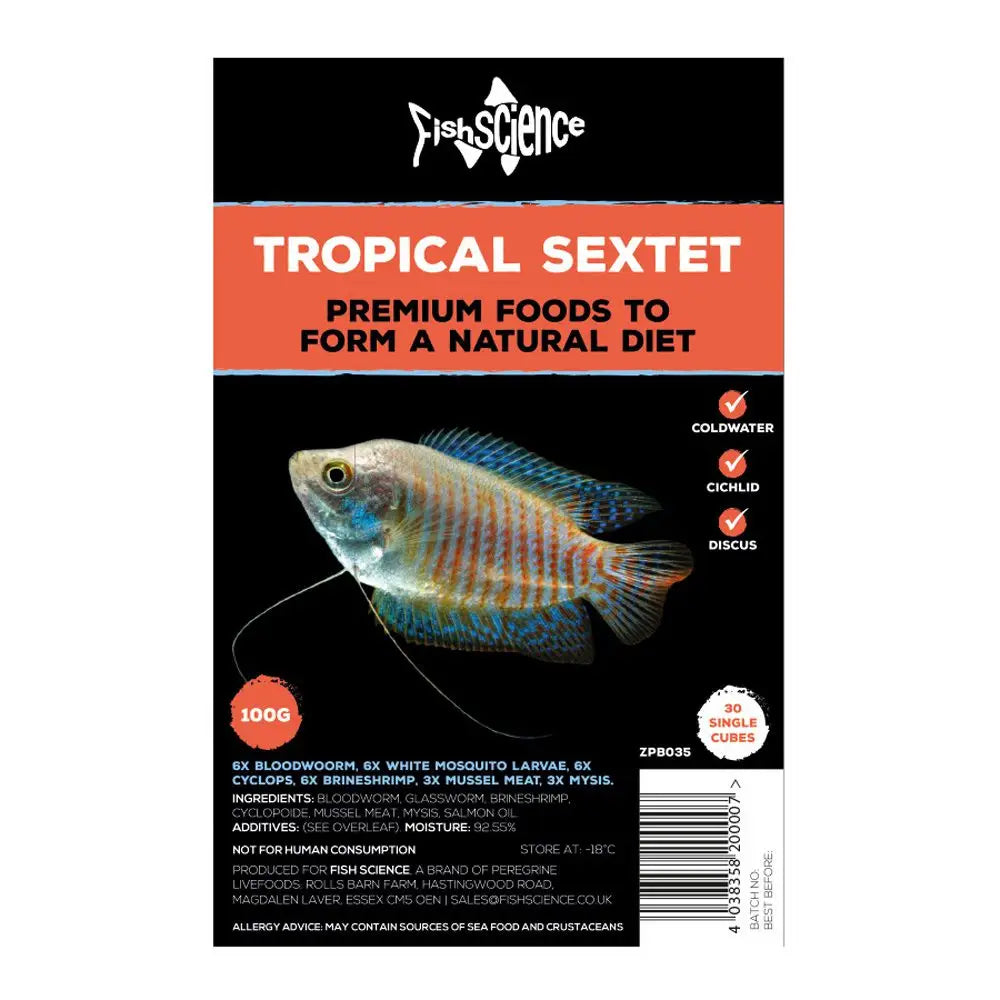 Buy FishScience Frozen Blister Pack Tropical Sextet 100g online