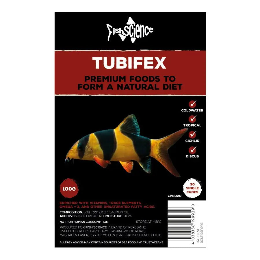 Buy FishScience Frozen Blister Pack Tubifex 100g online