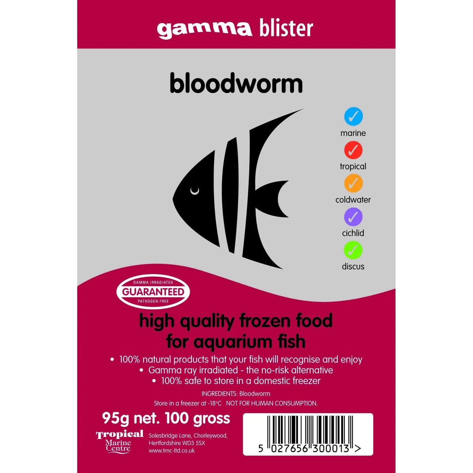 Buy Gamma Frozen Blister Bloodworm 95g online