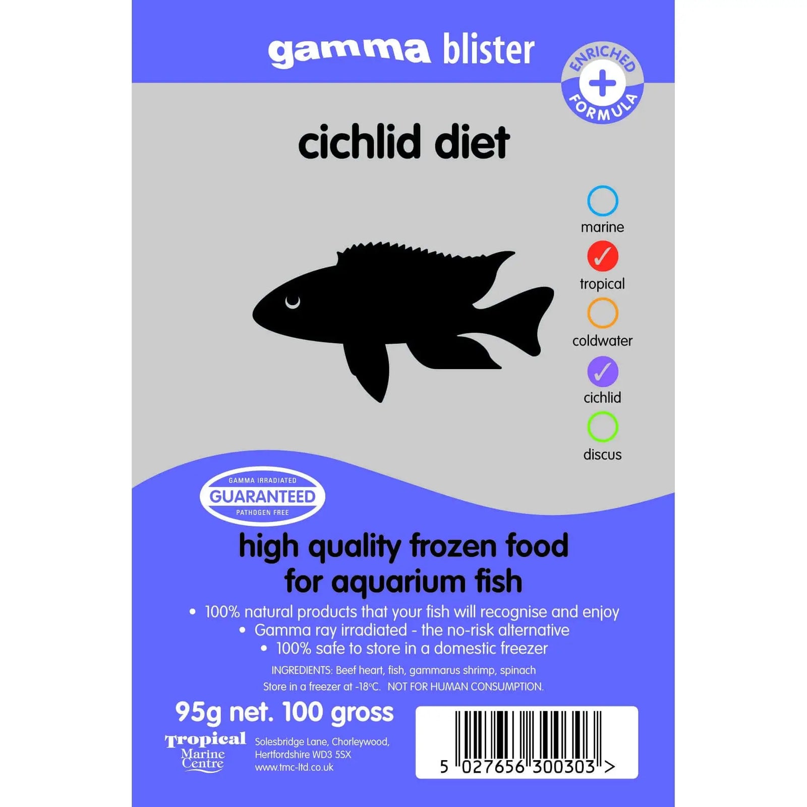 Buy Gamma Frozen Blister Cichlid Diet 95g online