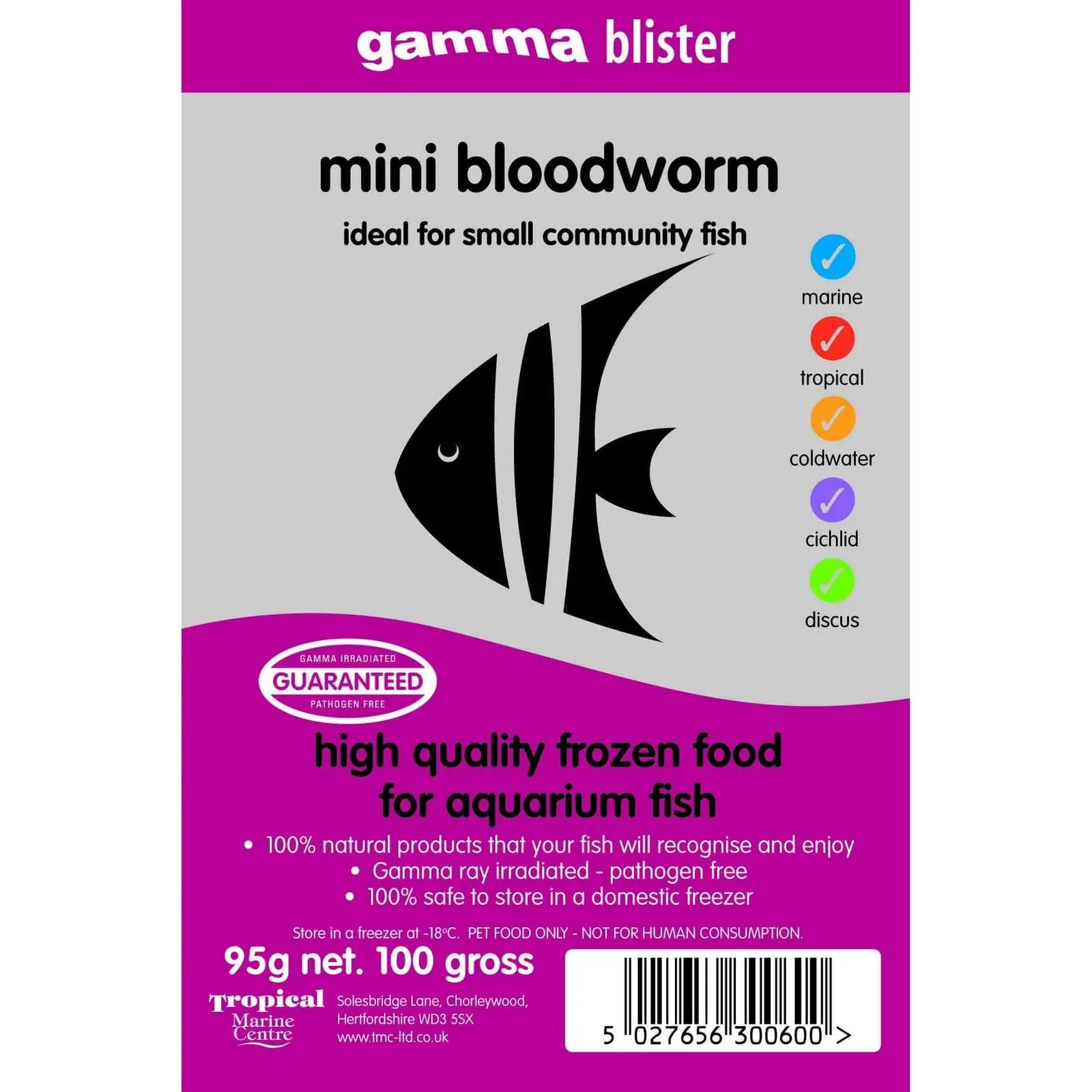 Buy Gamma Frozen Blister Mini Bloodworm 95g online