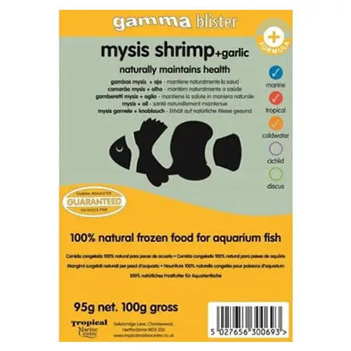 Buy Gamma Frozen Blister Mysis Shrimp + Garlic 100g online