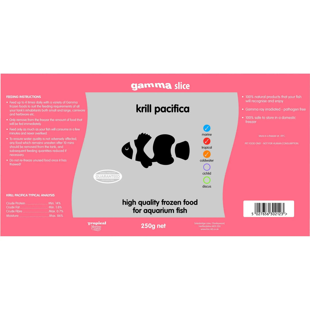 Buy Gamma Slice Krill Pacifica 250g (ZGF440) Online at £4.09 from Reptile Centre