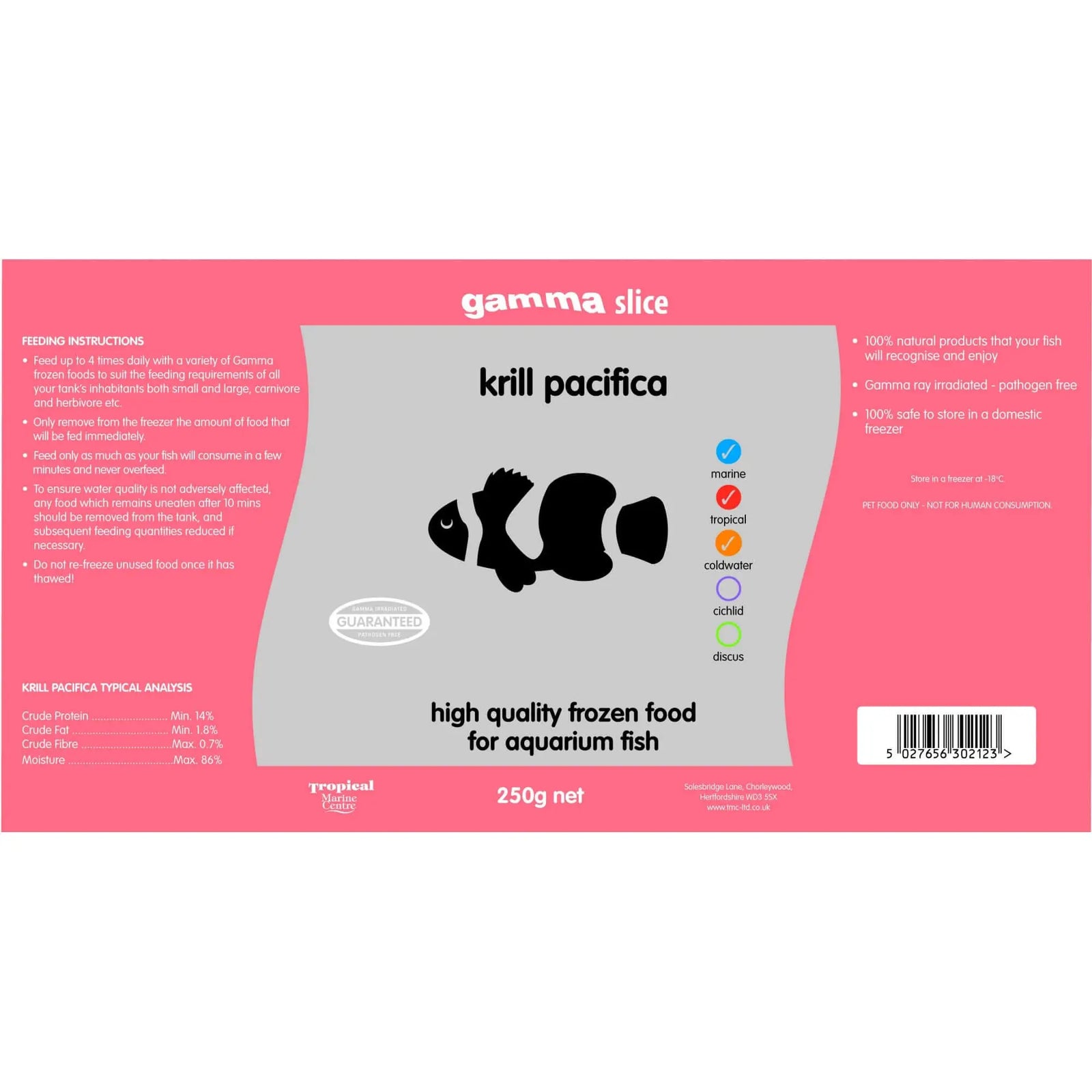 Buy Gamma Frozen Slice Krill Pacifica 250g online
