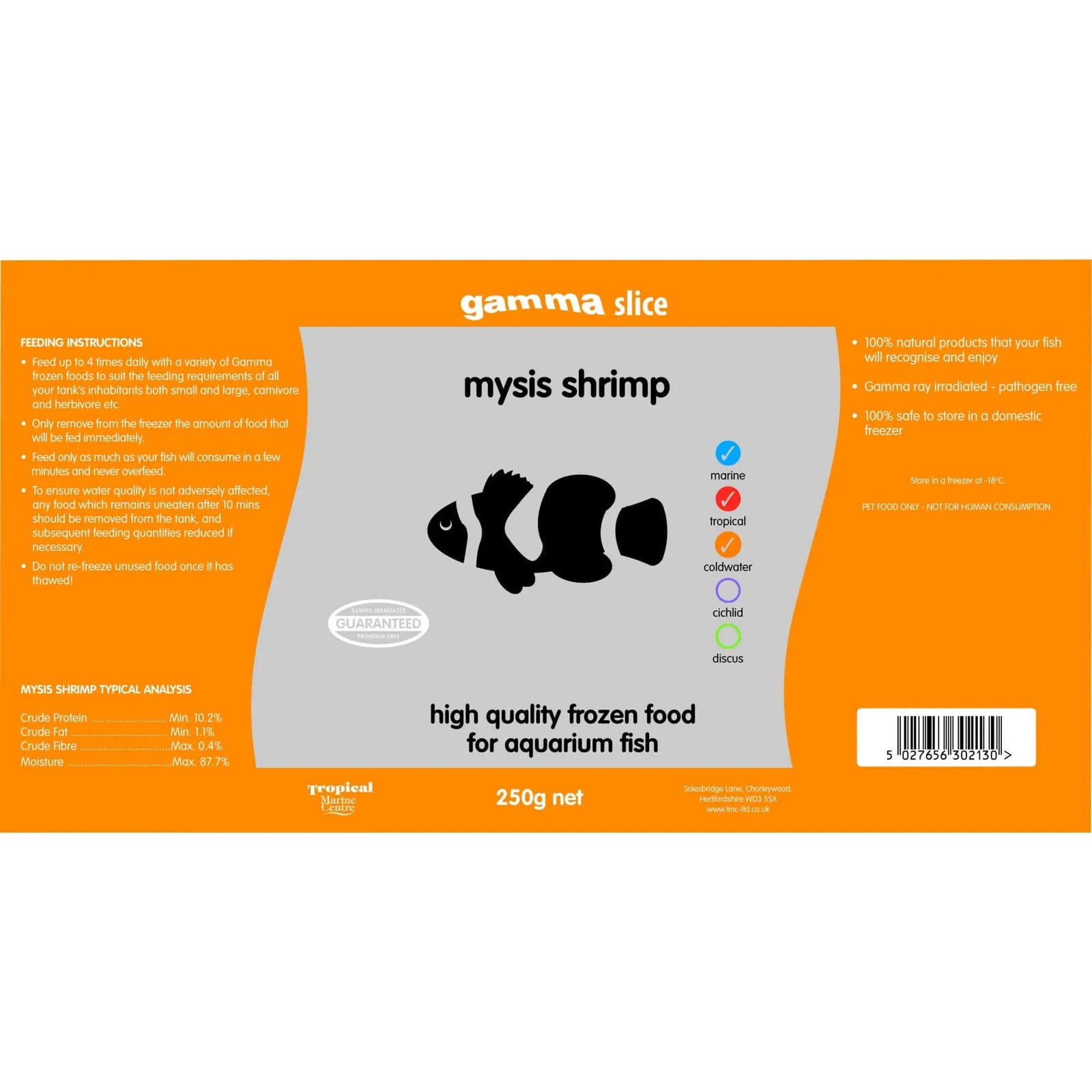 Buy Gamma Frozen Slice Mysis 250g online