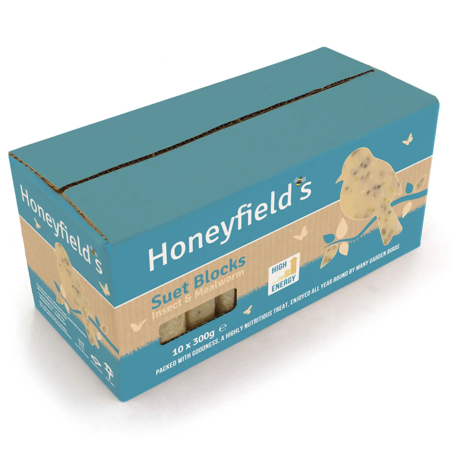 Honeyfield’s Suet Block Insect & Mealworm Wild Bird Food 10 Packs Wildlife Supplies