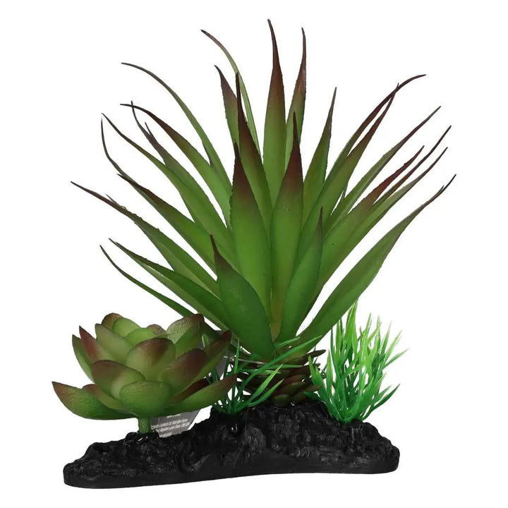 Prorep Articial Agave Plant On Log Decor