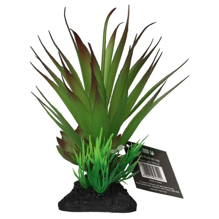 Prorep Articial Agave Plant On Log Decor