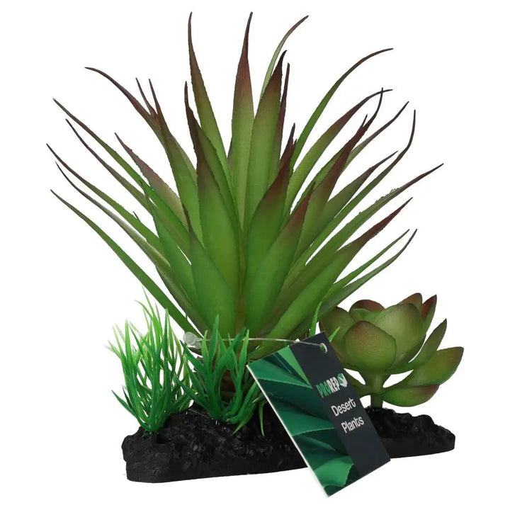 Prorep Articial Agave Plant On Log Decor