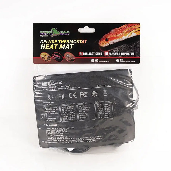 Reptizoo Deluxe Thermostat Heat Mat 150 X 200Mm 11W Heating