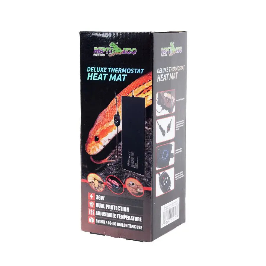 Reptizoo Deluxe Thermostat Heat Mat 200 X 450Mm 36W Heating