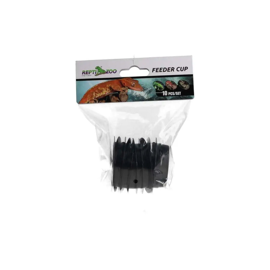 ReptiZoo Spare Feeder Dishes 10-Pack - Black