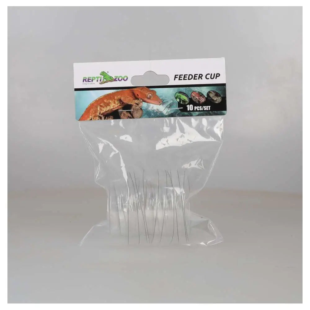ReptiZoo Spare Feeder Dishes 10-Pack - clear pack 