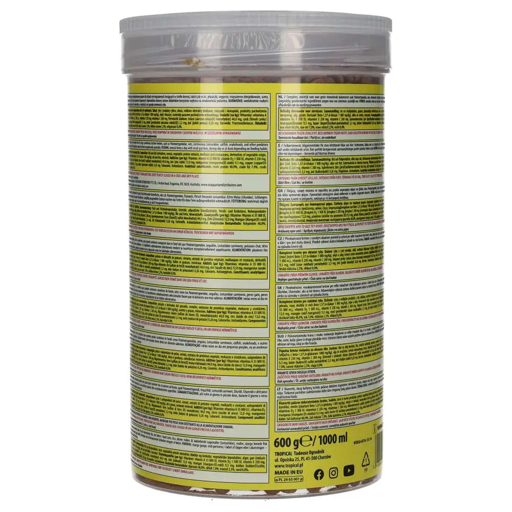 Tropical Carnivore 1000ml/600g
- back label with the warnings on.