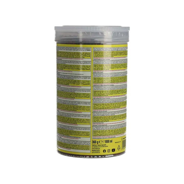 Tropical Cichlid Omnivore Small Pellet 1000ml/360g - back label
