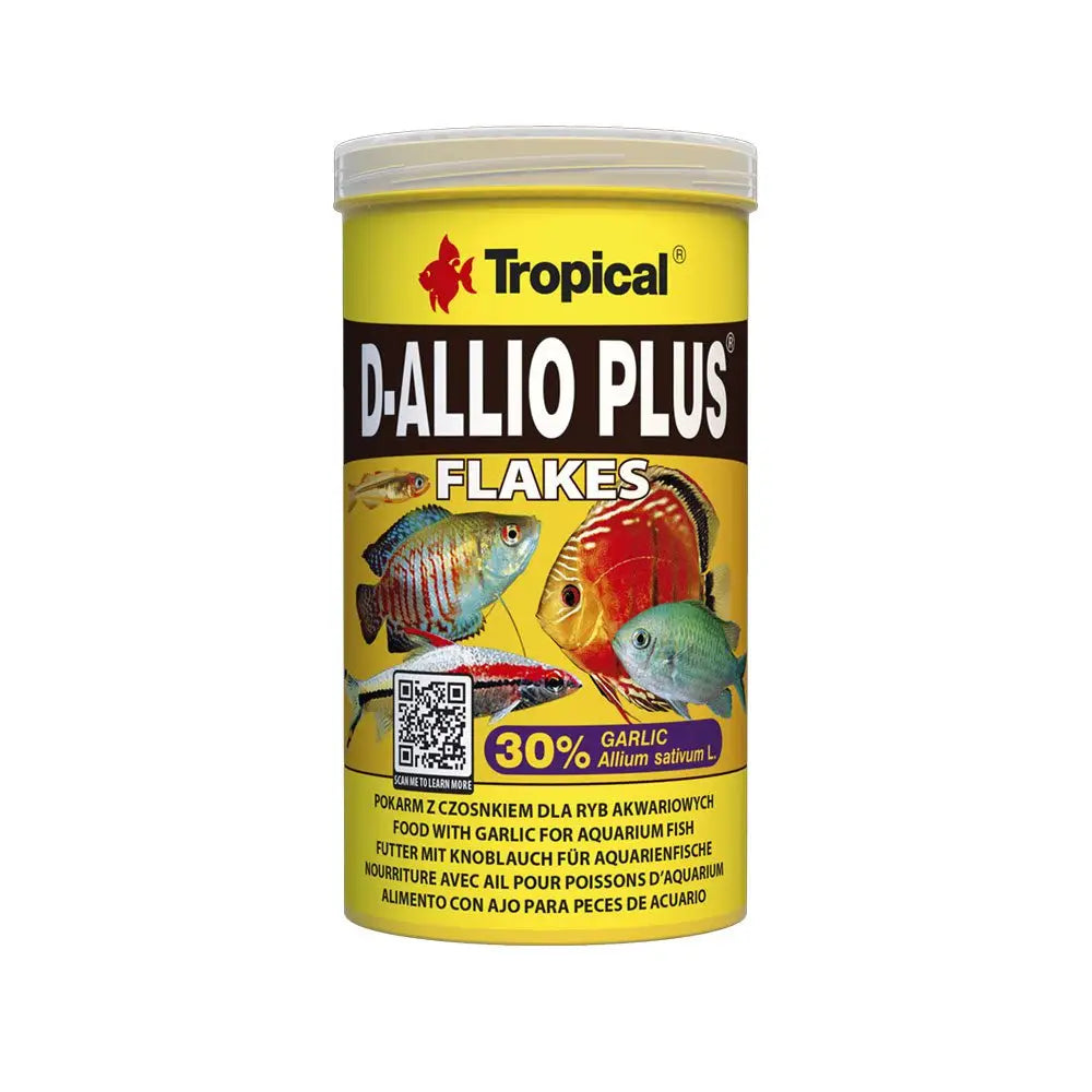 Tropical D-Allio Plus Flakes 100ml/20g - small yellow tub. 
